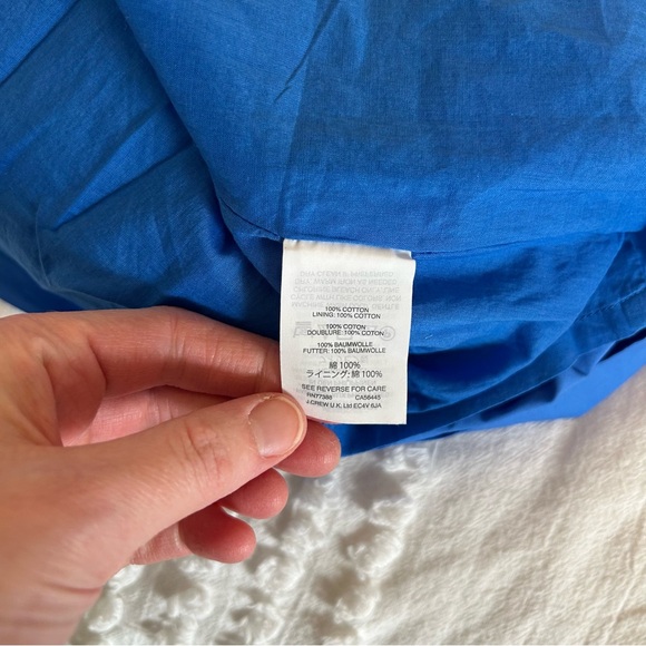 J. Crew Women’s Cotton Poplin Blue Faux Wrap Midi Dress Sz 4 - Picture 15 of 15